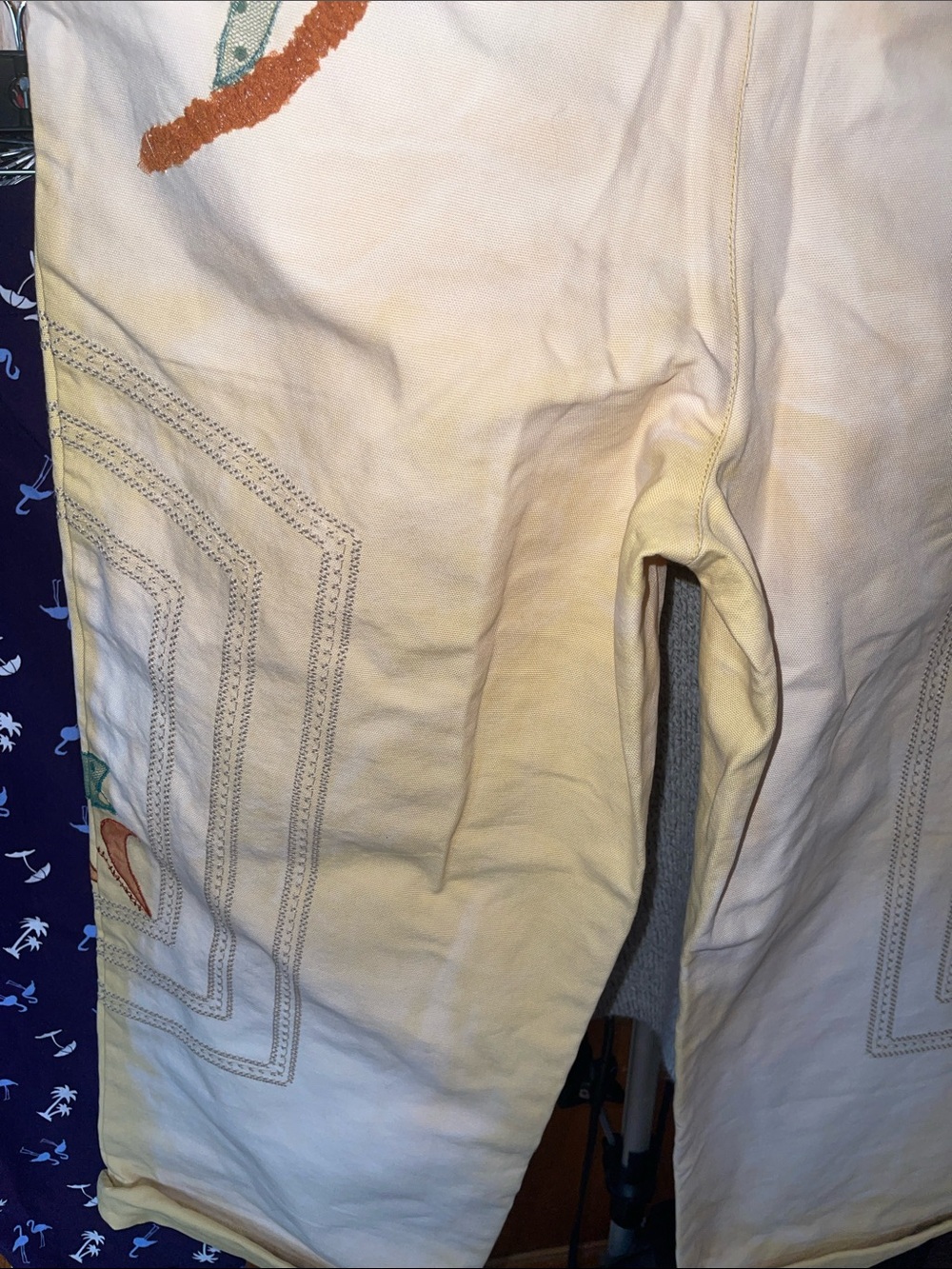 We The Free Women Size 8 Electric Sands Embroidered Pants Rope-Handle - Picture 12 of 13